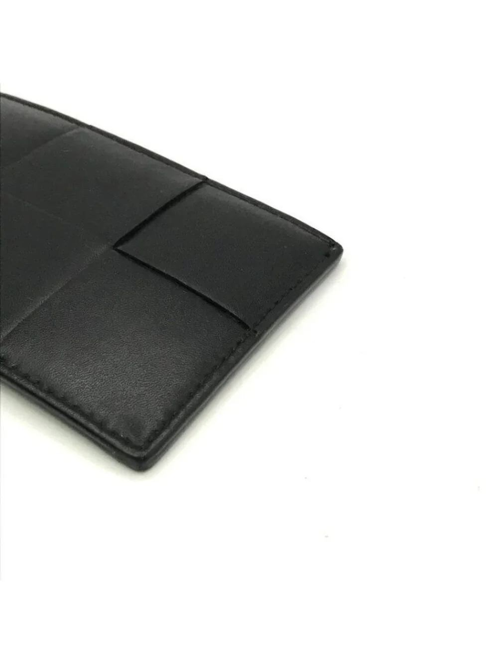 Bottega Veneta Intrecciato Leather Card Case Wallet Black